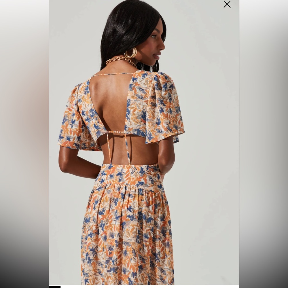 NWT ASTR the label Sedona Floral Back Cutout Maxi Dress sz MD - Picture 6 of 6